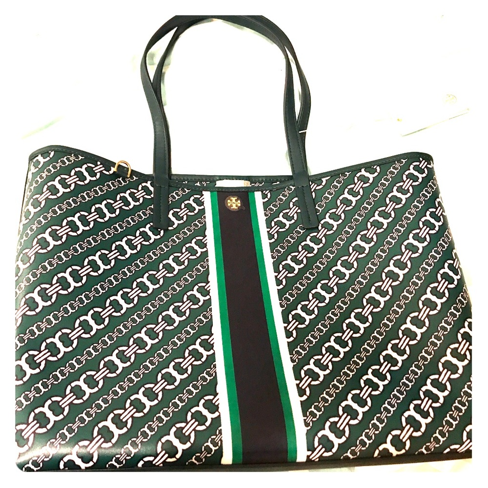 Tory Burch Green Gemini Link Tote NWT
